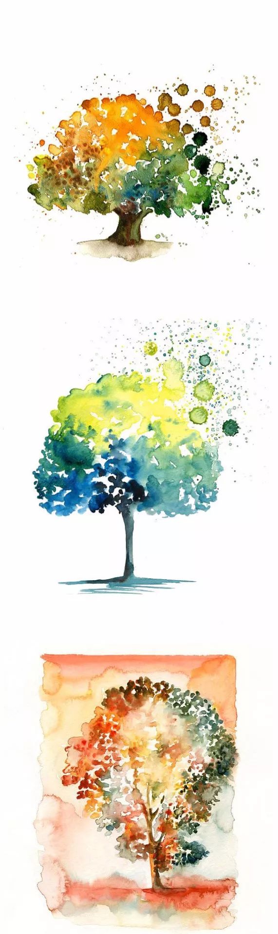 27种树的水彩画,你喜欢哪一棵?