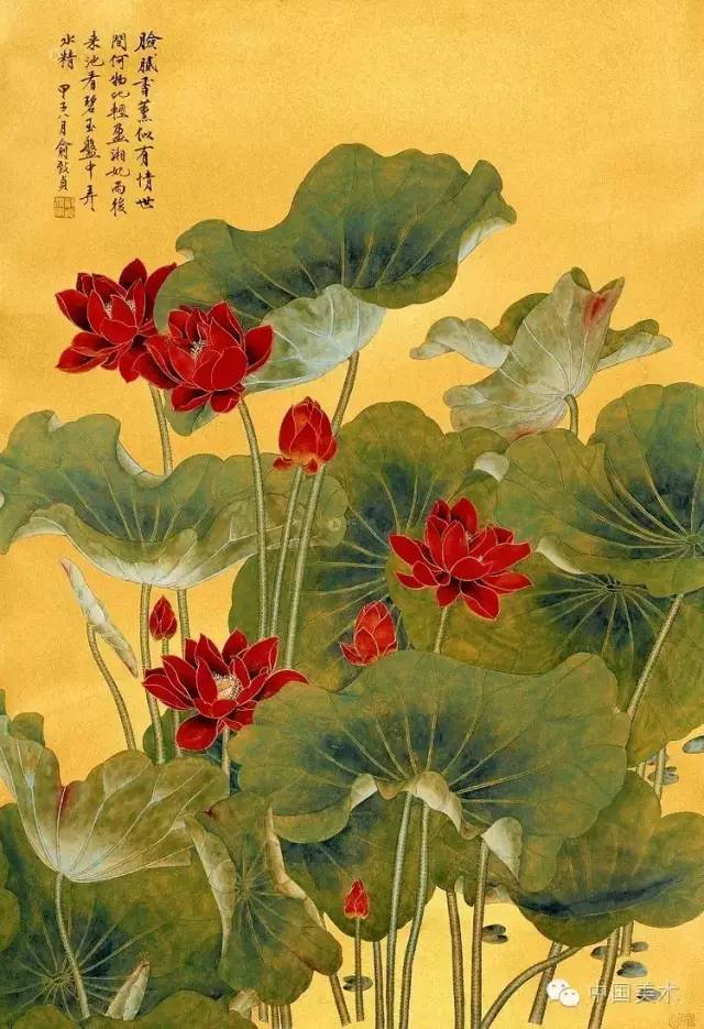 俞致贞画荷