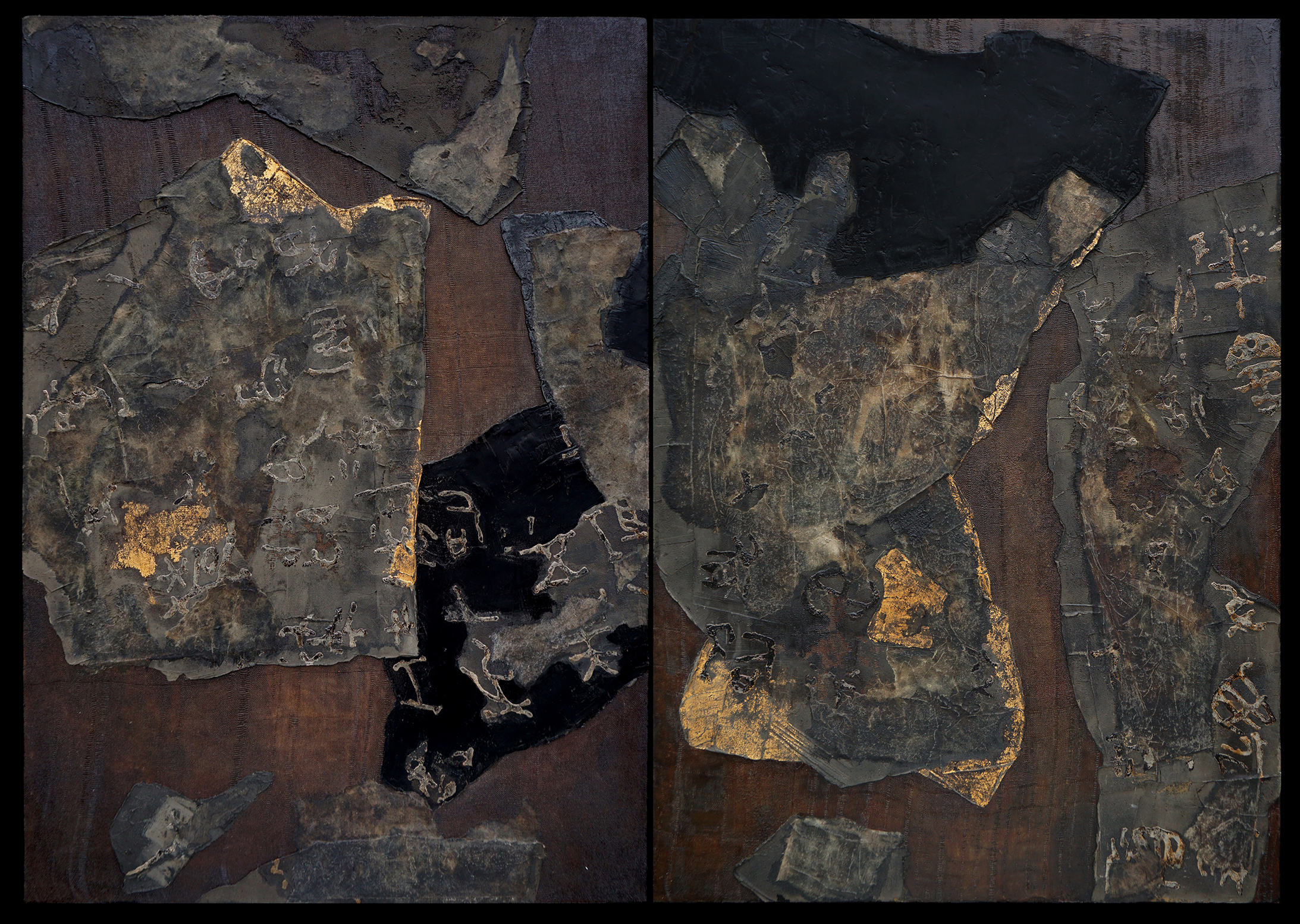 《四月的漫步》陈恩深,1989年,木板漆画,聚氨酯,105120cm《挑