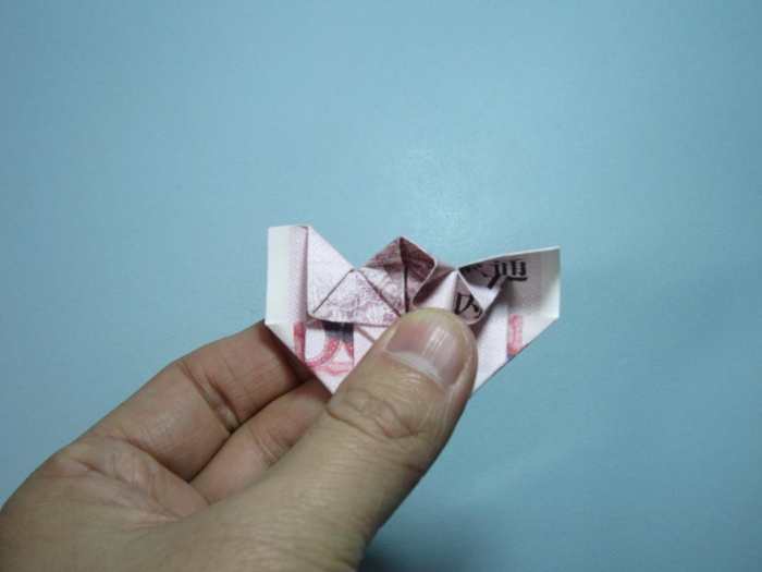 用钱折纸双心心连心折纸详细图解教程