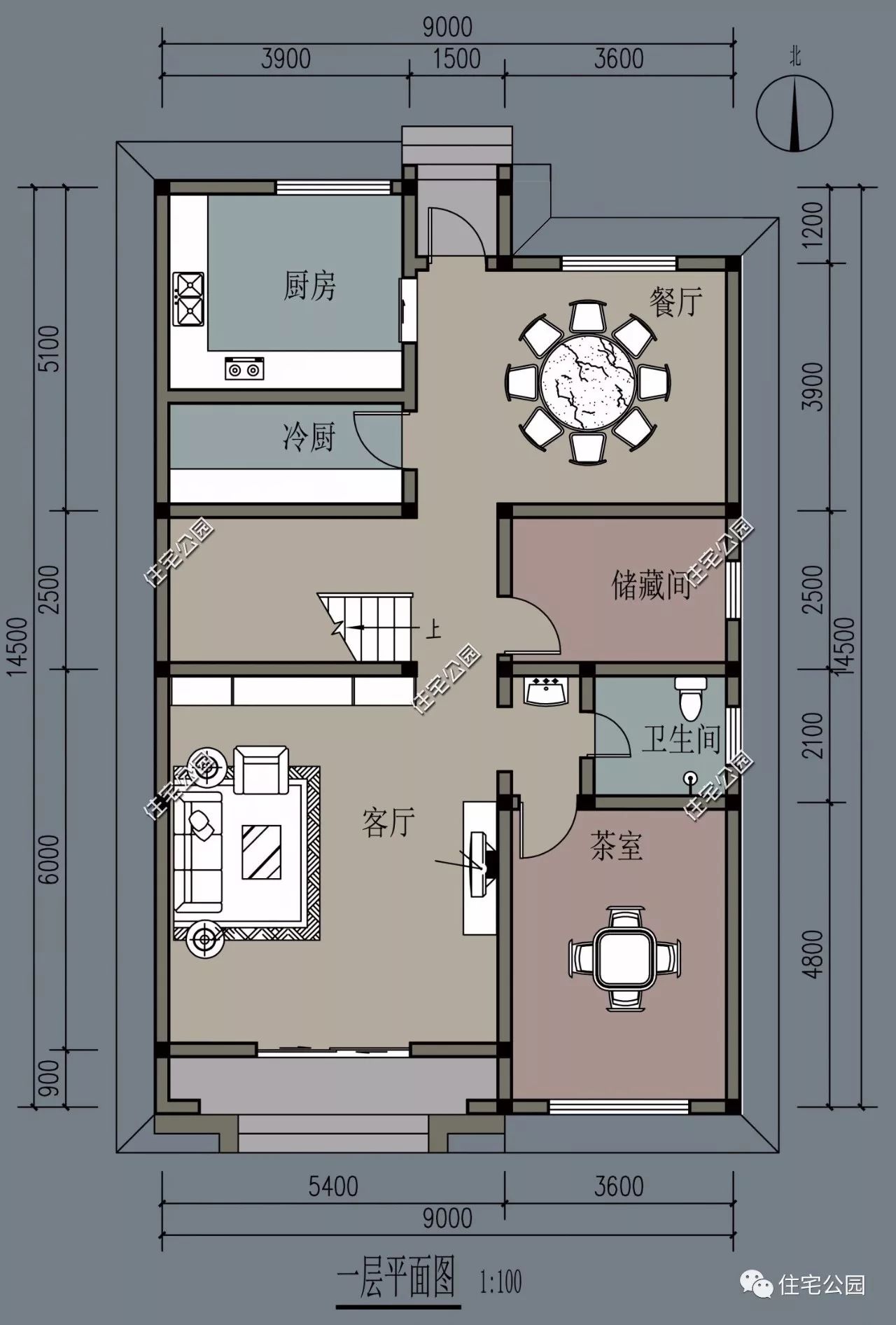 宽9x长14米自建房图纸图片