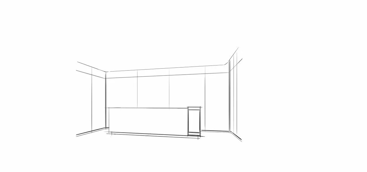 公司前台立面图手绘图片