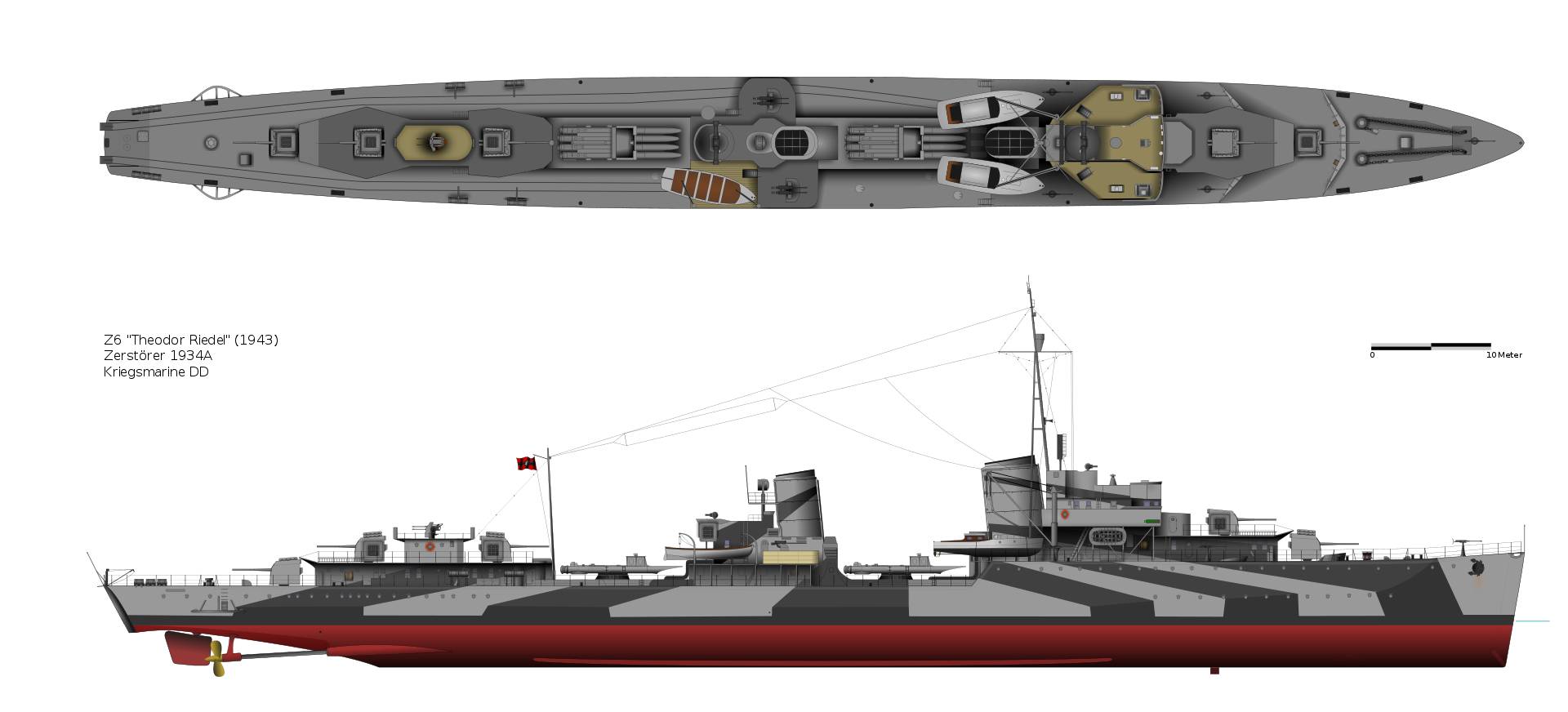 德国二战驱逐舰的代表:1934a的最大特点让人尴尬!
