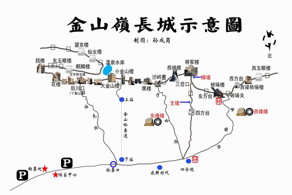 长城的路线图,简单