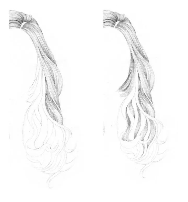 塑造发尾,大波浪卷的发尾是有卷度的,要让发尾过渡更自然,发尾的颜色