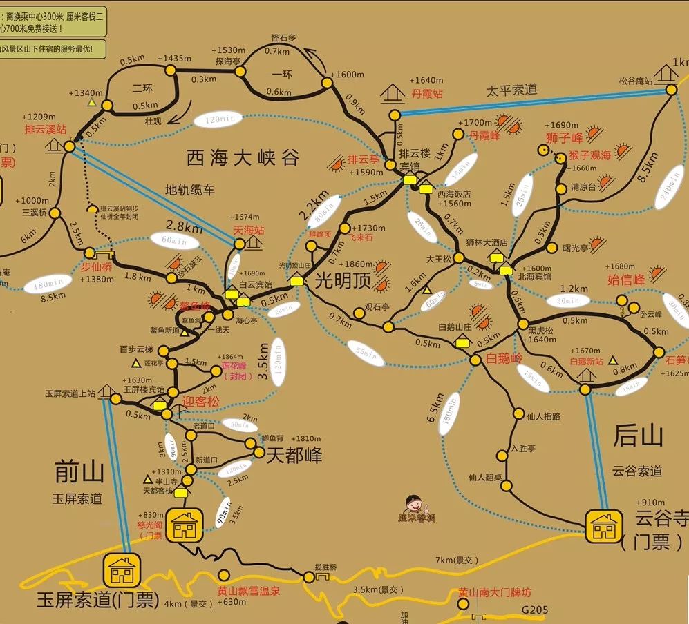 黄山路线图高清版大图图片