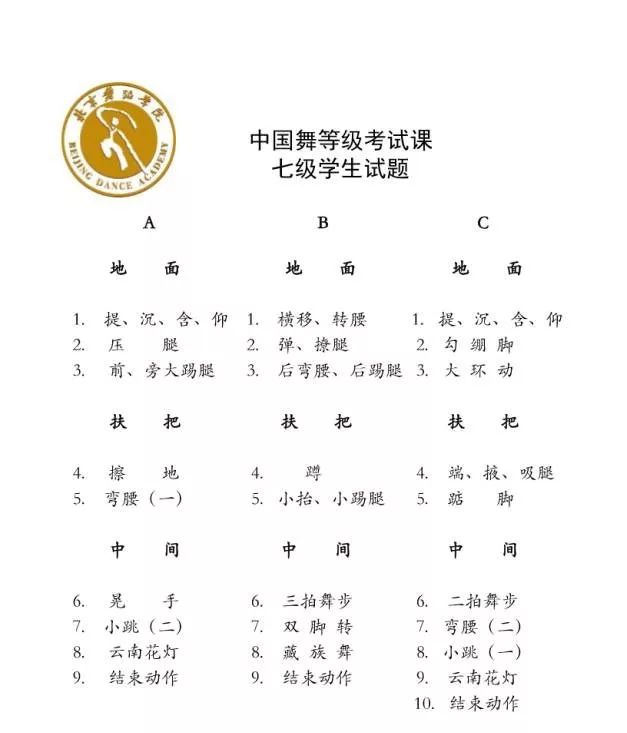 润笙学堂北京舞蹈学院中国舞等级考试教材112级学生试题新版