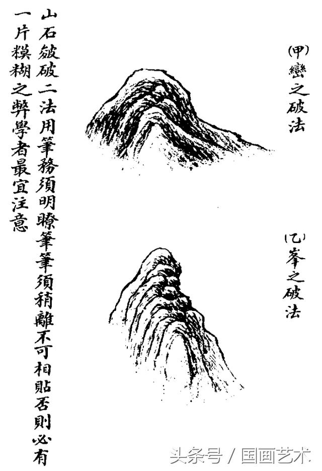 国画入门之山,石,土坡,石坡的画法