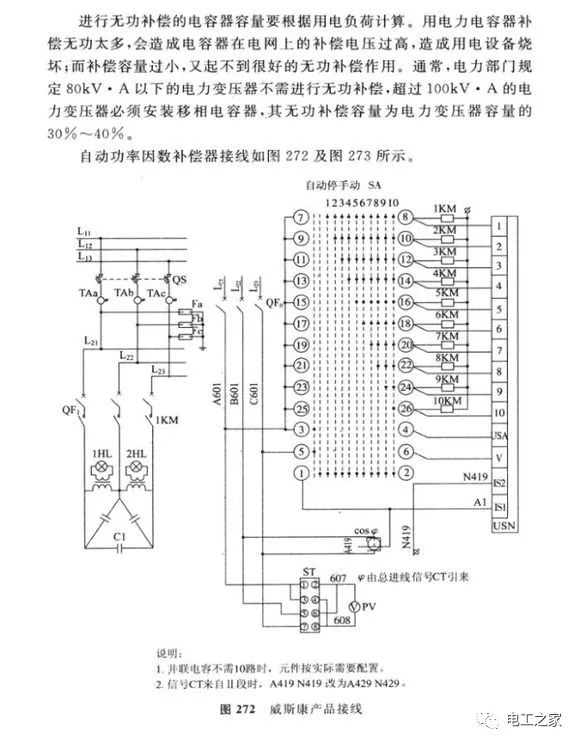 电容补偿柜实物接线图图片