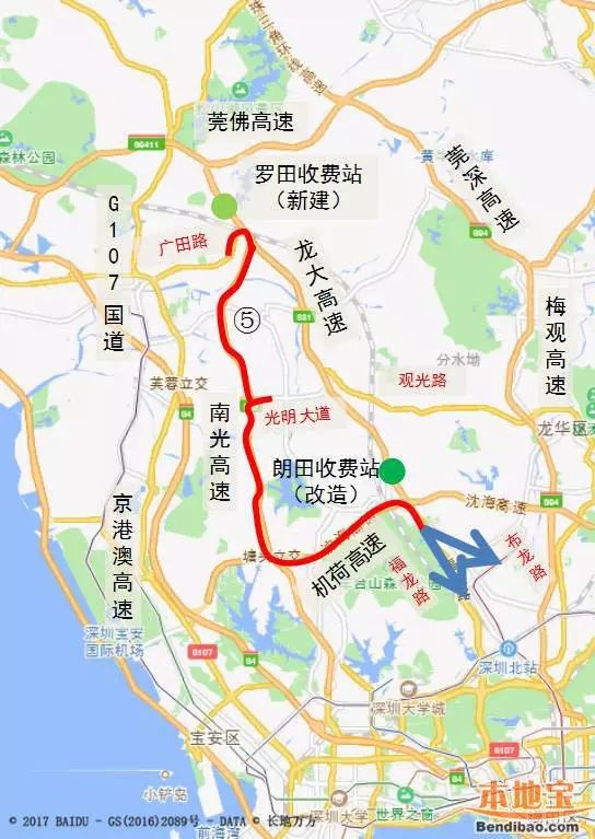 莞佛高速公路线路图图片