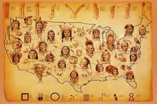 印第安人分布地图图片
