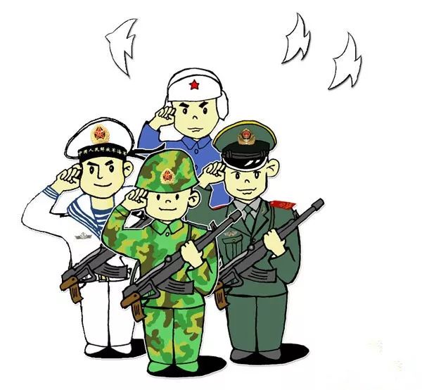 一群士兵简笔画图片