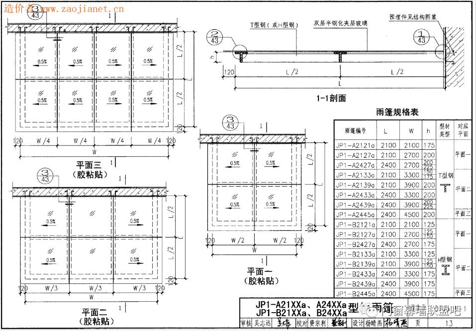 建筑图集11zj901雨棚图片