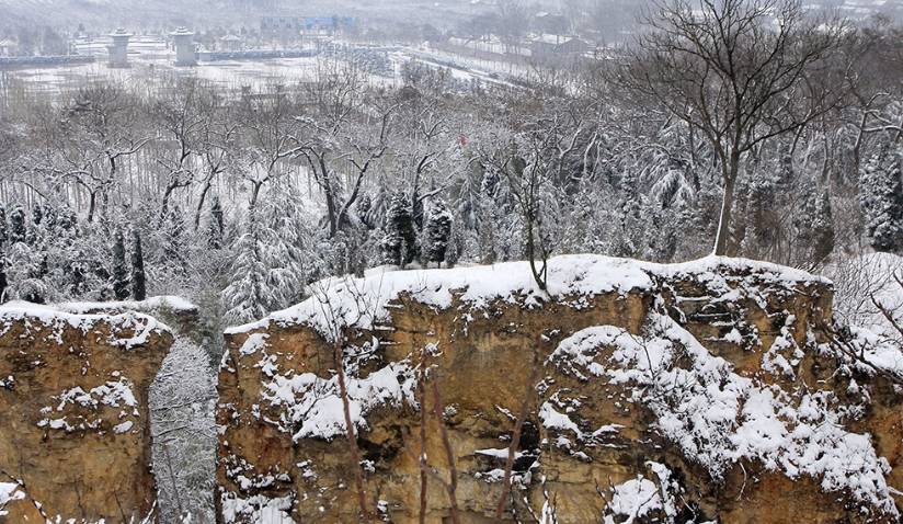 大雪節氣曾經永城芒碭山的雪景有的景緻很難再現