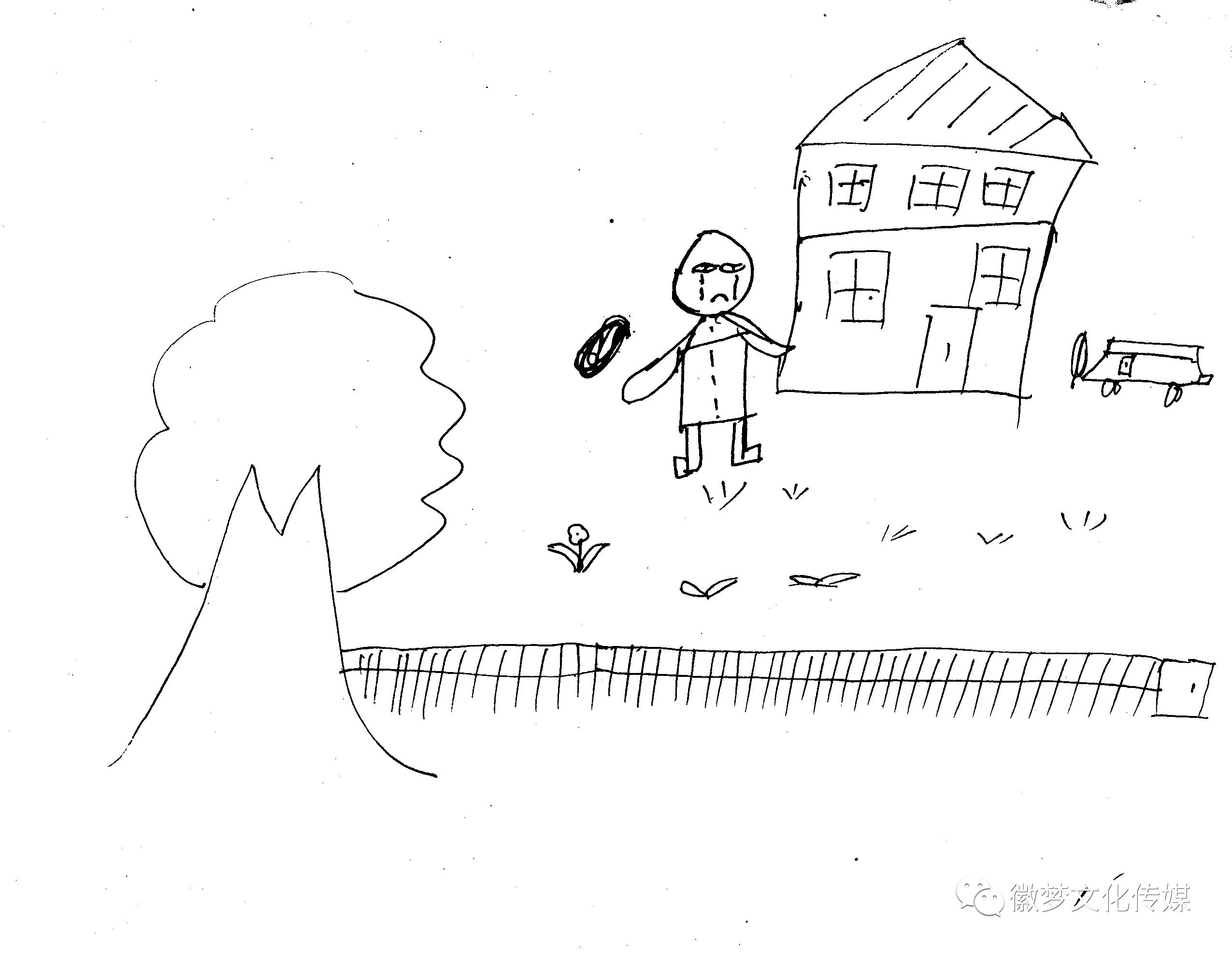 房子怎么画简笔画树人图片