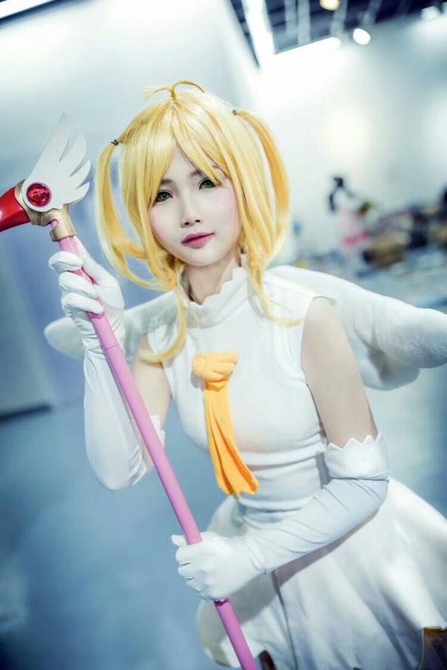 cosplay萌妹子白丝萝莉木之本樱魔卡少女樱op2场照