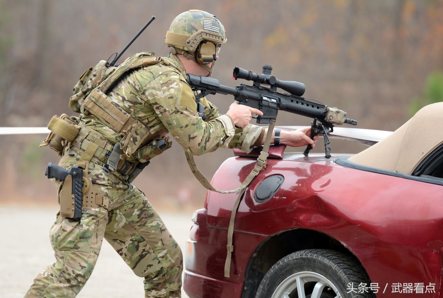 美国陆军特种作战举办的特种部队狙击手比赛中使用obr的选手