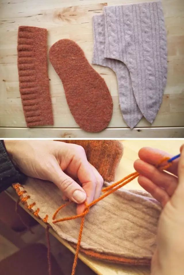 旧毛衣改造拖鞋方法图片
