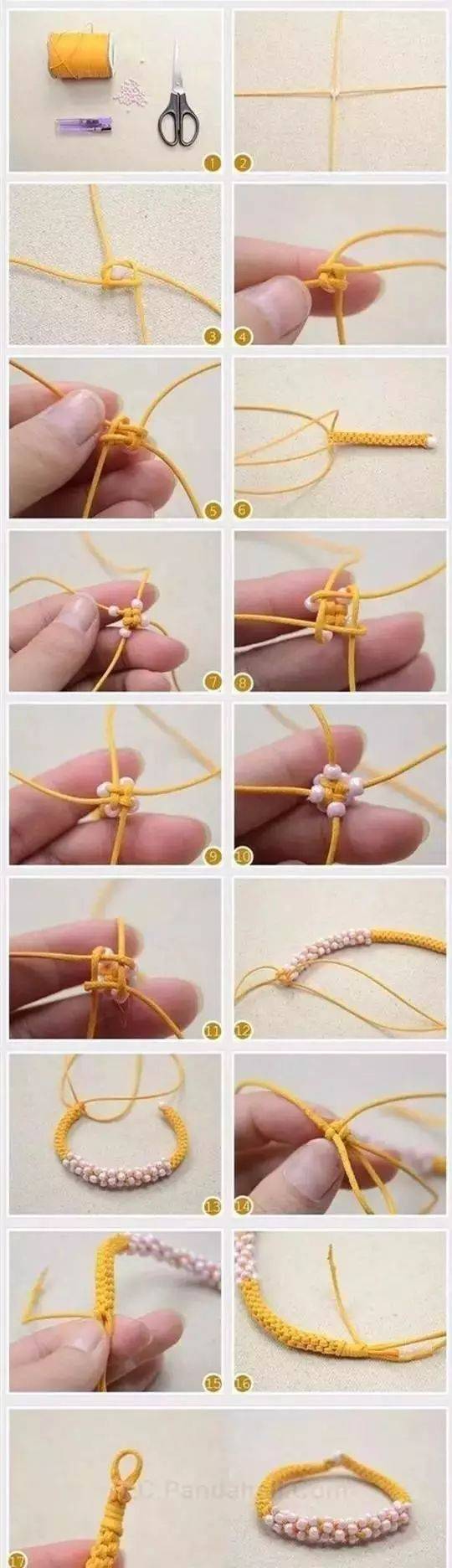 毛线编织手链教程可爱图片