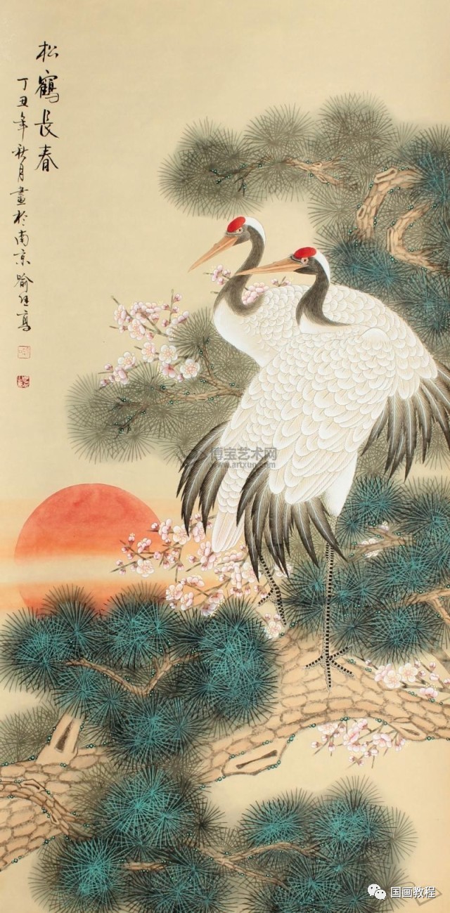 中国最美松鹤图图片