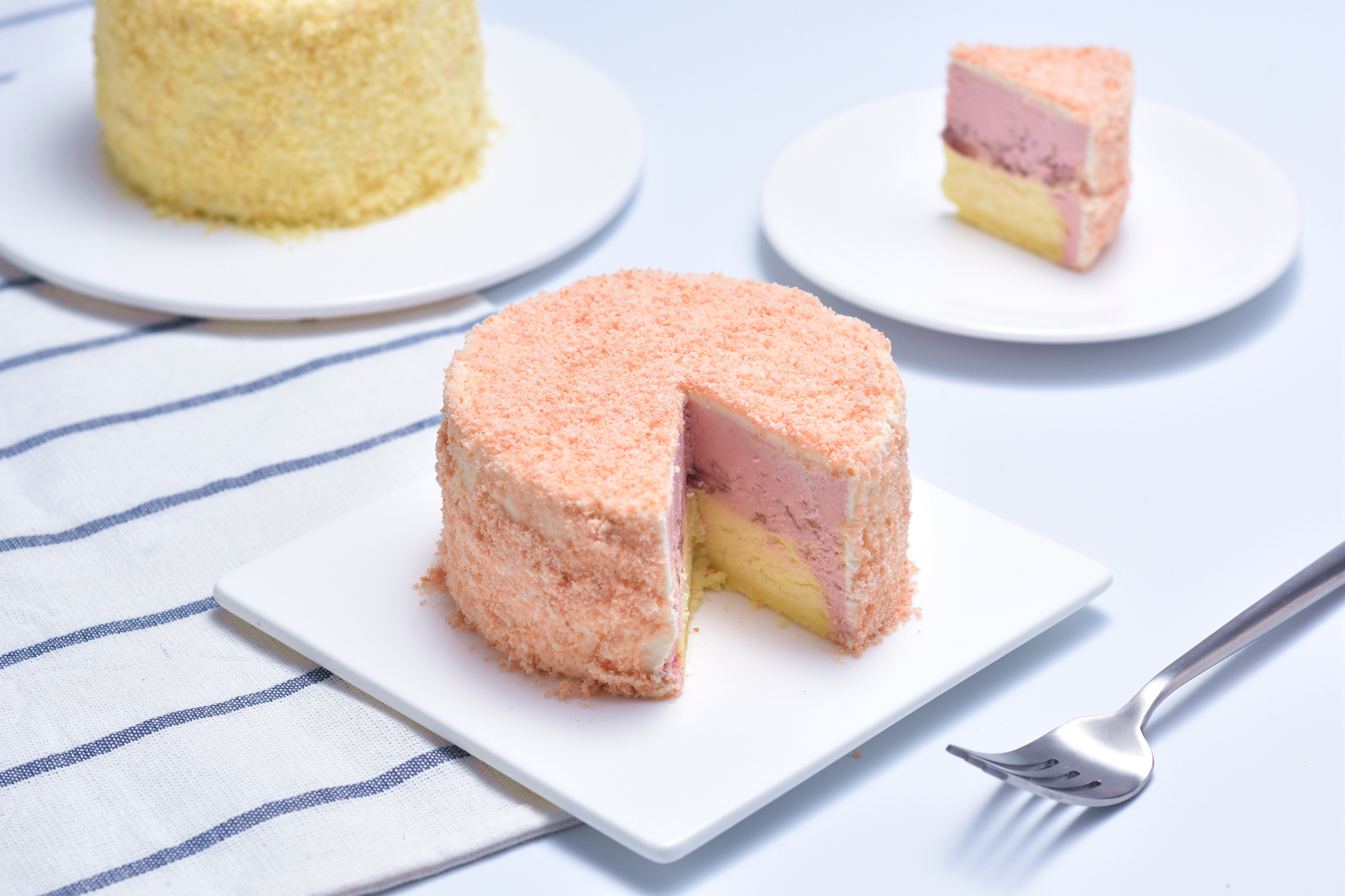 小清新「双层芝士半乳酪蛋糕」的超简单做法
