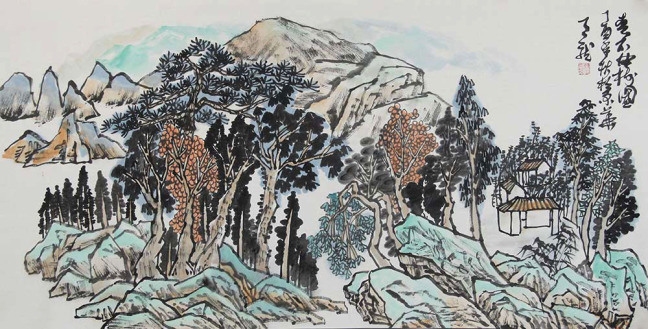 曹天龙国画山水作品赏析:情调古朴,温馨和谐