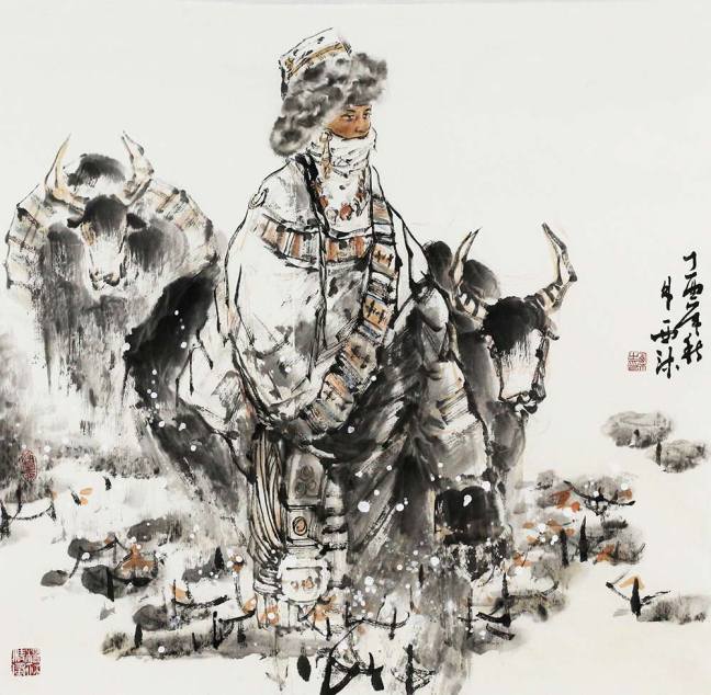 杨西沐人物画作品赏析:笔墨写意,形象生动