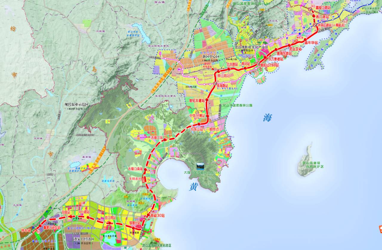 青岛7条地铁线计划开通时间公布,来看看这7条地铁线最全线路图
