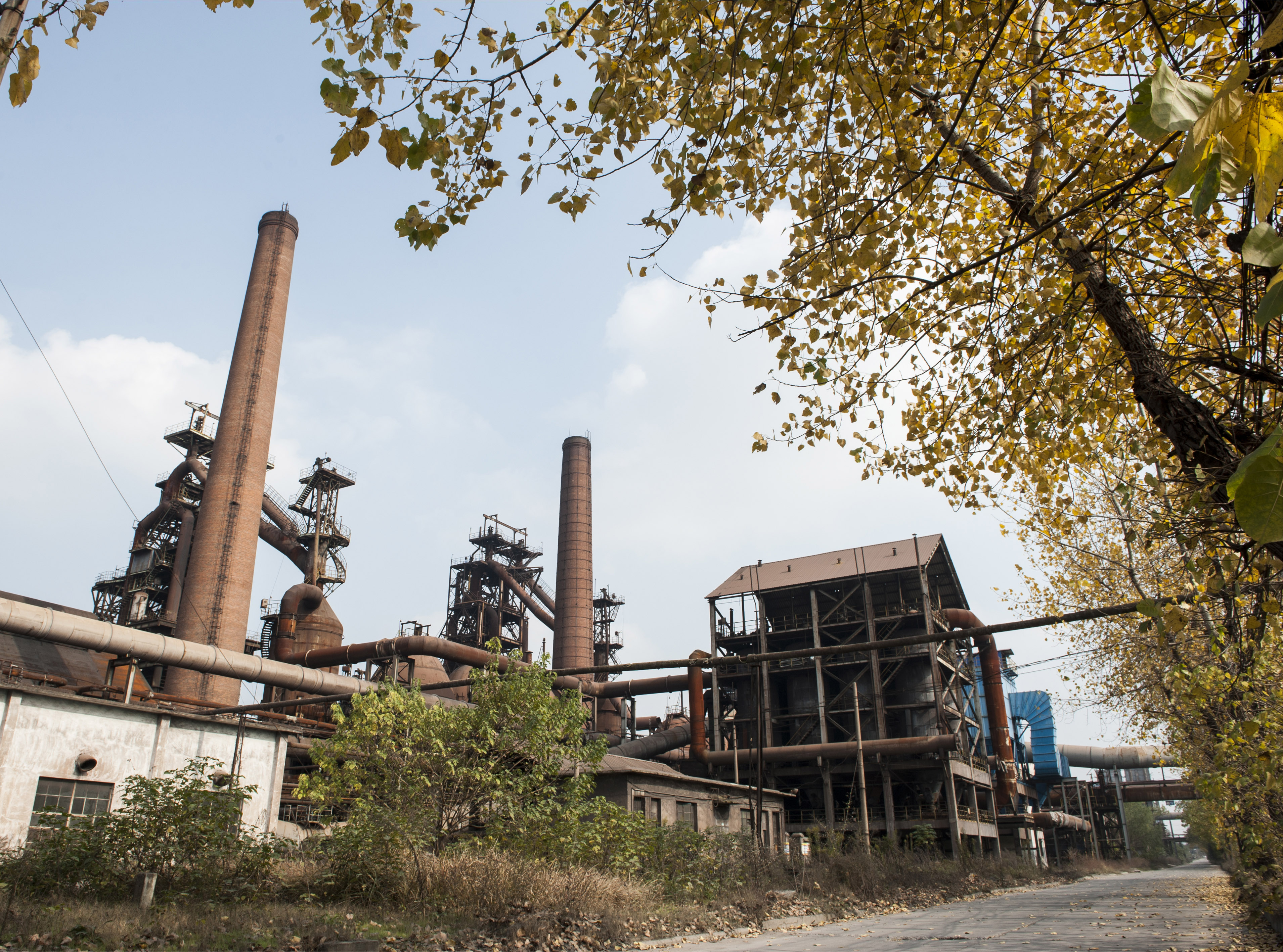 合肥老工业基地记忆—原马钢(合肥)钢铁公司厂区初冬的景色