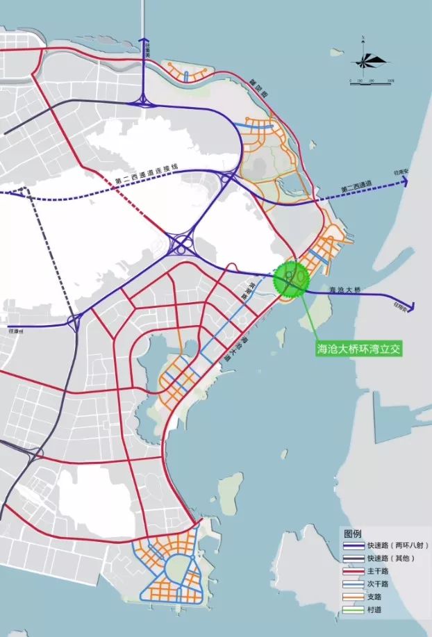 按照第二环岛路线路规划图,将有步行与自行车绿廊,串联起蔡尖尾山体