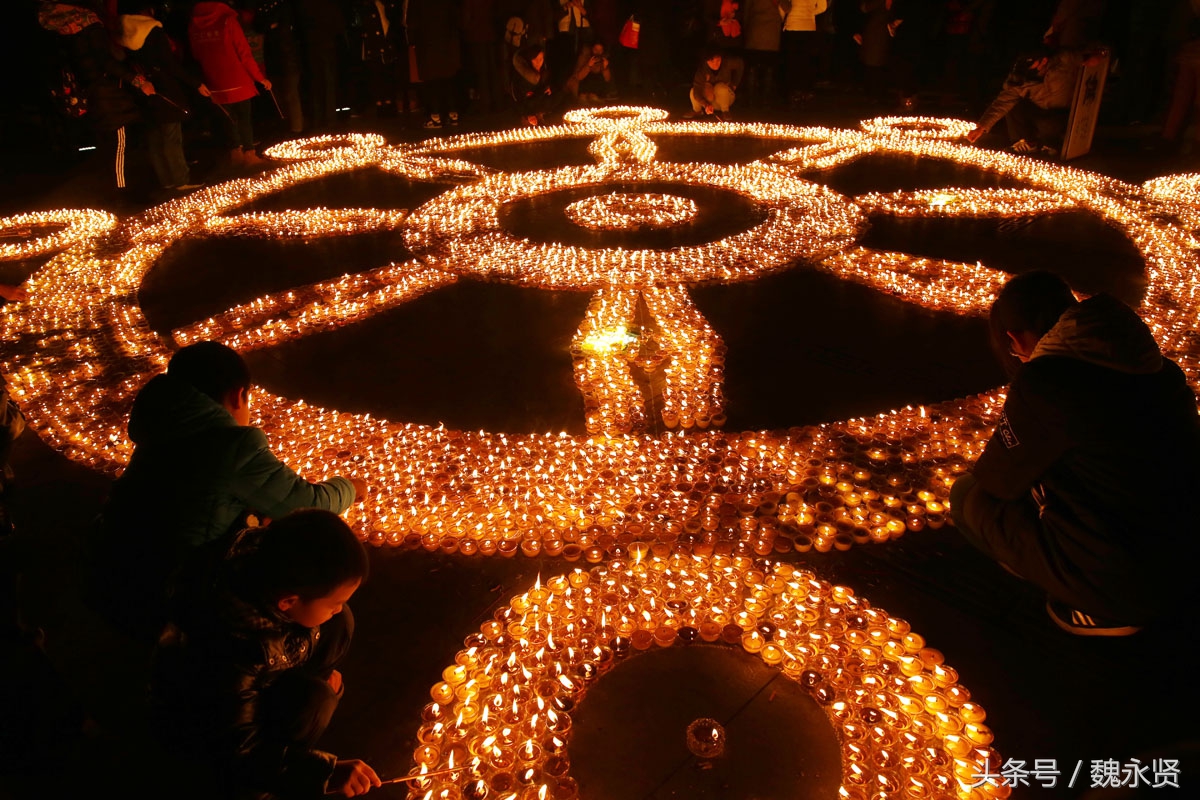 西安广仁寺点亮万盏酥油灯祈福