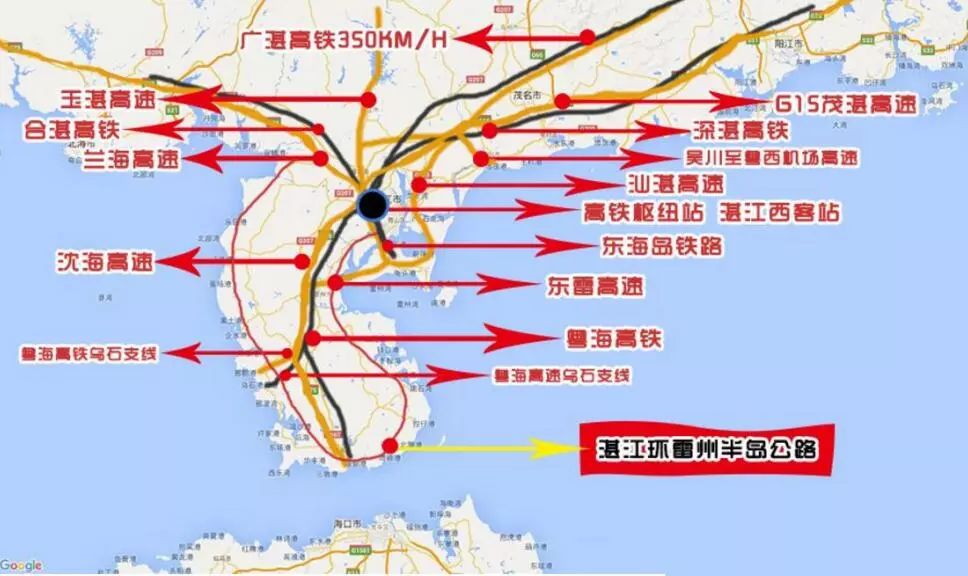 湛江大道详细线路图图片