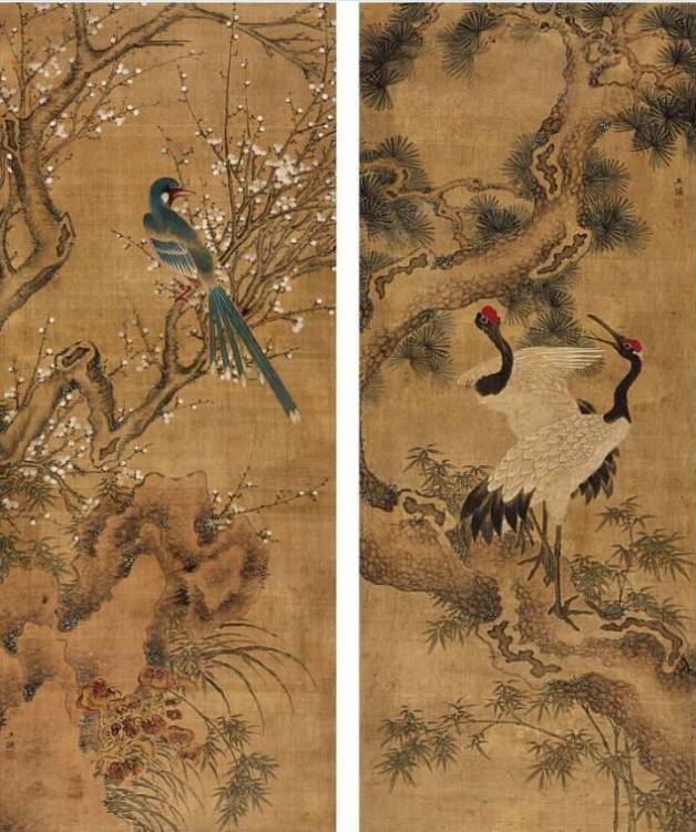 王謙 《梅石圖》王謙 《卓冠群芳圖》 上海博物館藏陳錄 《梅花圖》