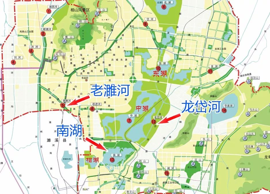 安徽省公布省,市级河长名单有了"大管家"淮北的五河一湖现在里面的山