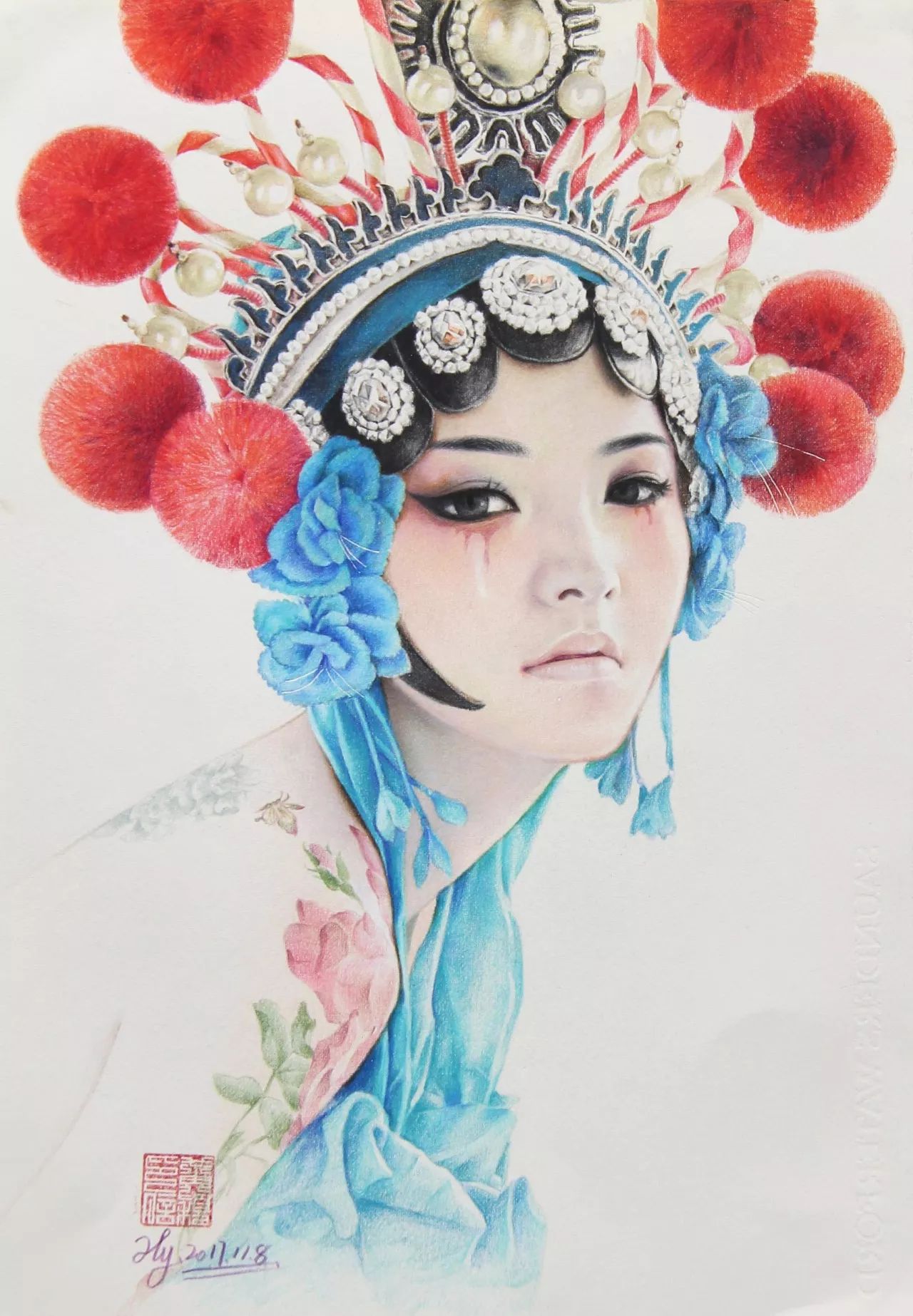 戏剧画 彩铅图片