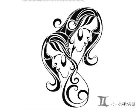 双子座纹身图案符号图片