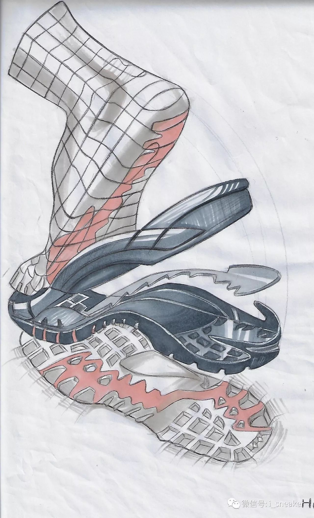 来稿丨泉州轻工学院16级鞋类设计与工艺专业学生黄雨晴马克笔手绘