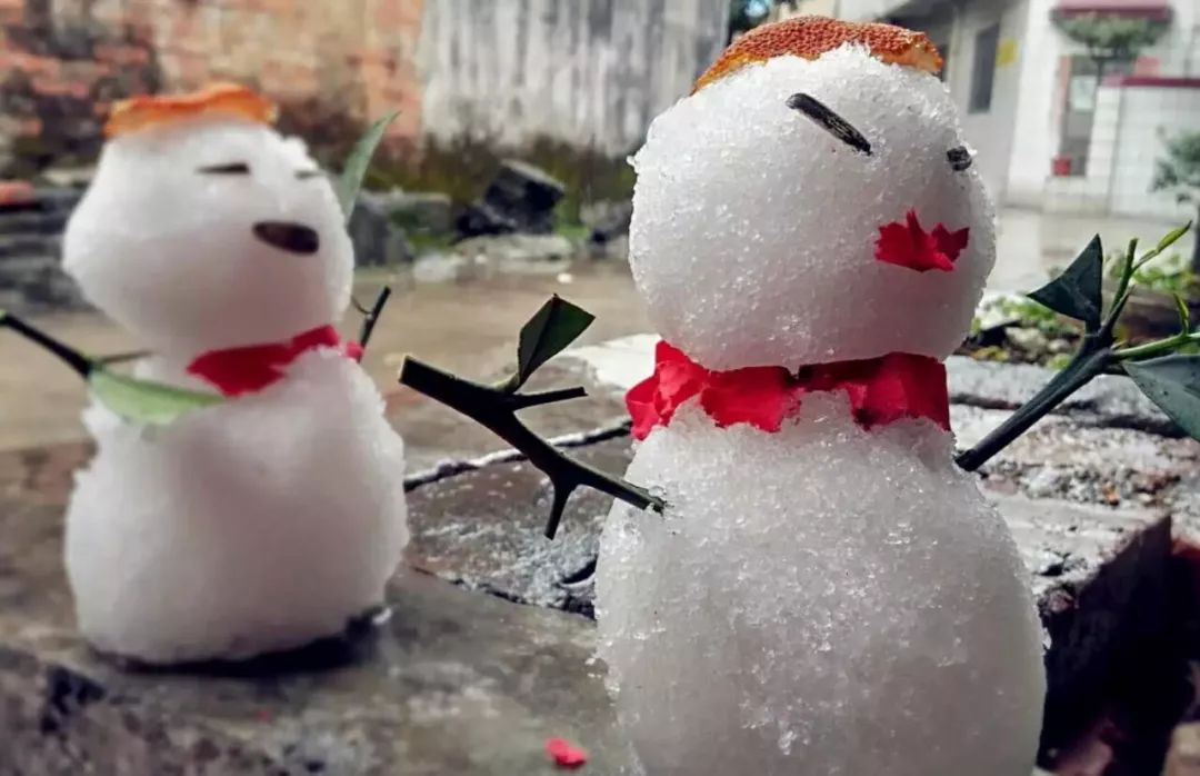 广东下雪堆雪人图片