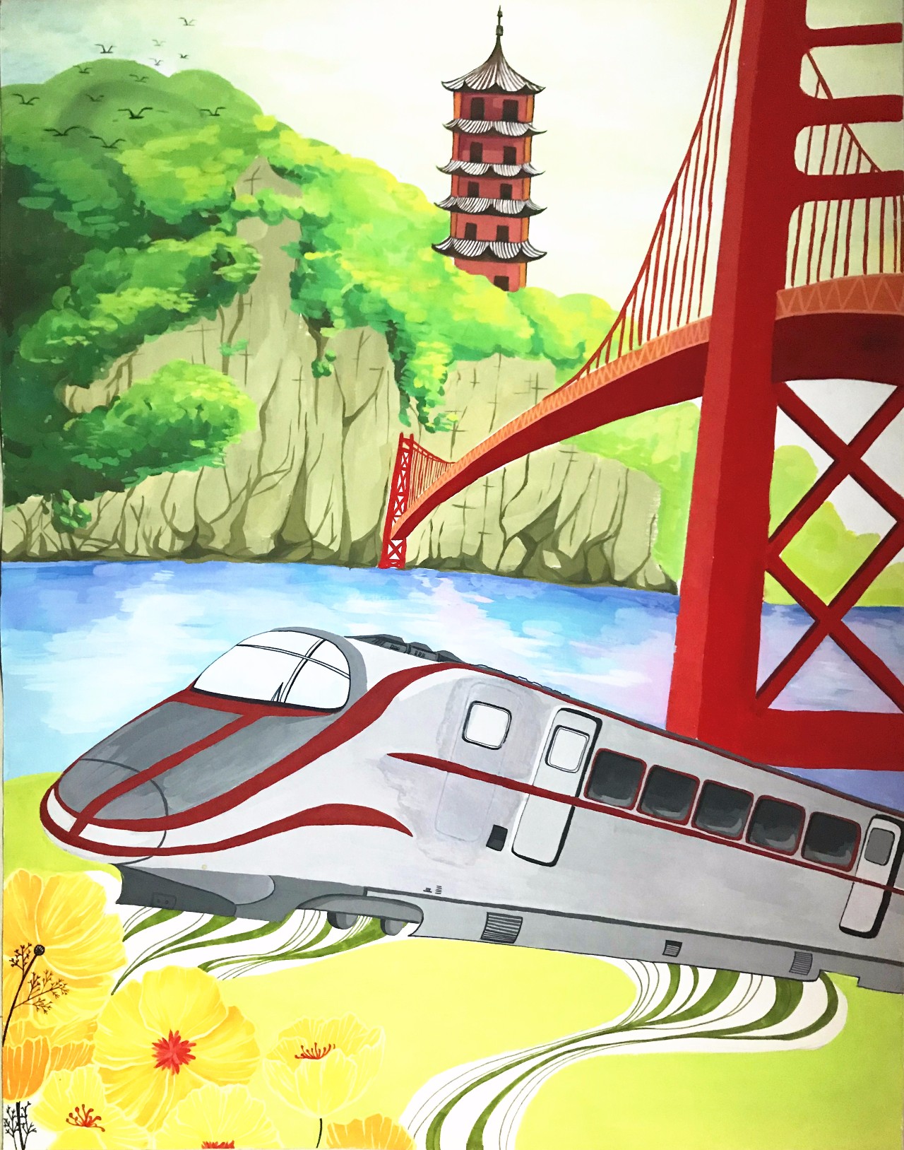 看征集的九景衢铁路绘画作品来了你最喜欢哪幅