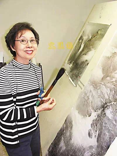 顾媚国画山水漂亮人美画也美