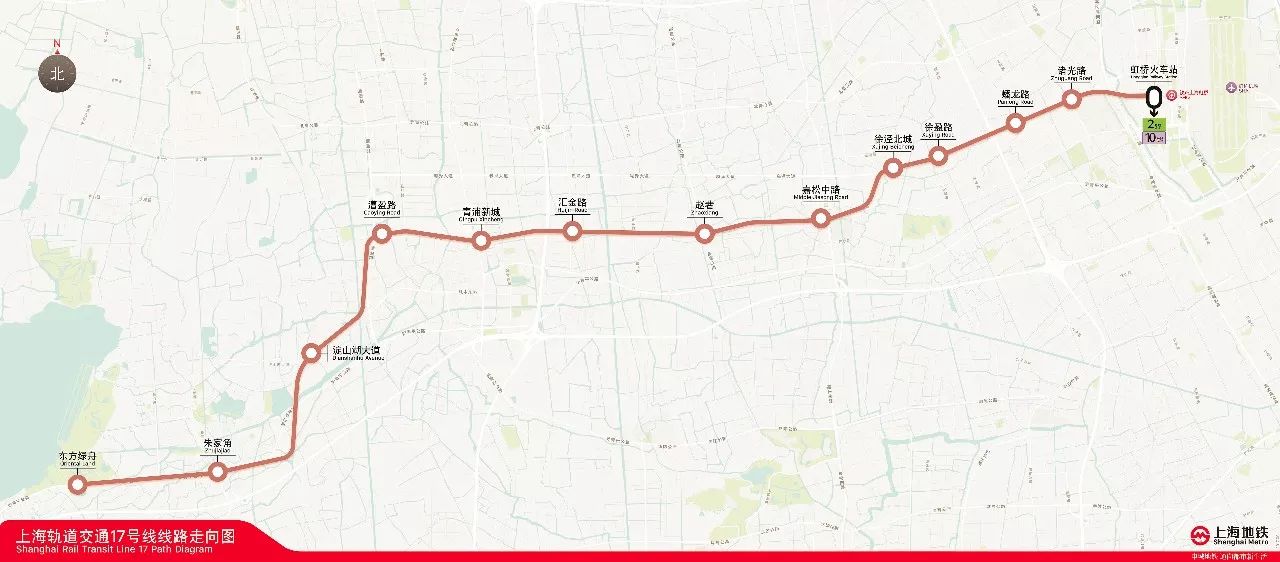 3公里申通地铁集团说,17号线工程由虹桥枢纽至东方绿舟,线路全长35