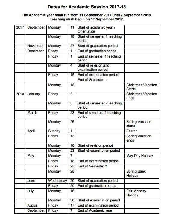 2018英國大學校歷新鮮出爐,給你科普各院校的上課&考試&放假安排