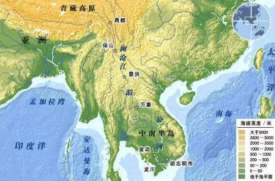 澜湄六国地图图片