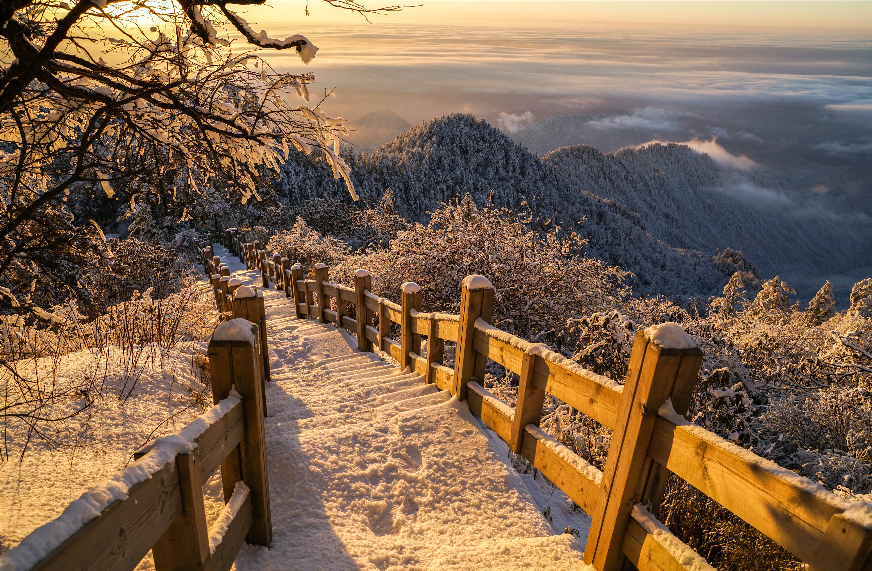 西岭雪山美景图片图片