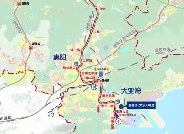 大亚湾中心区规划四条地铁线你造吗