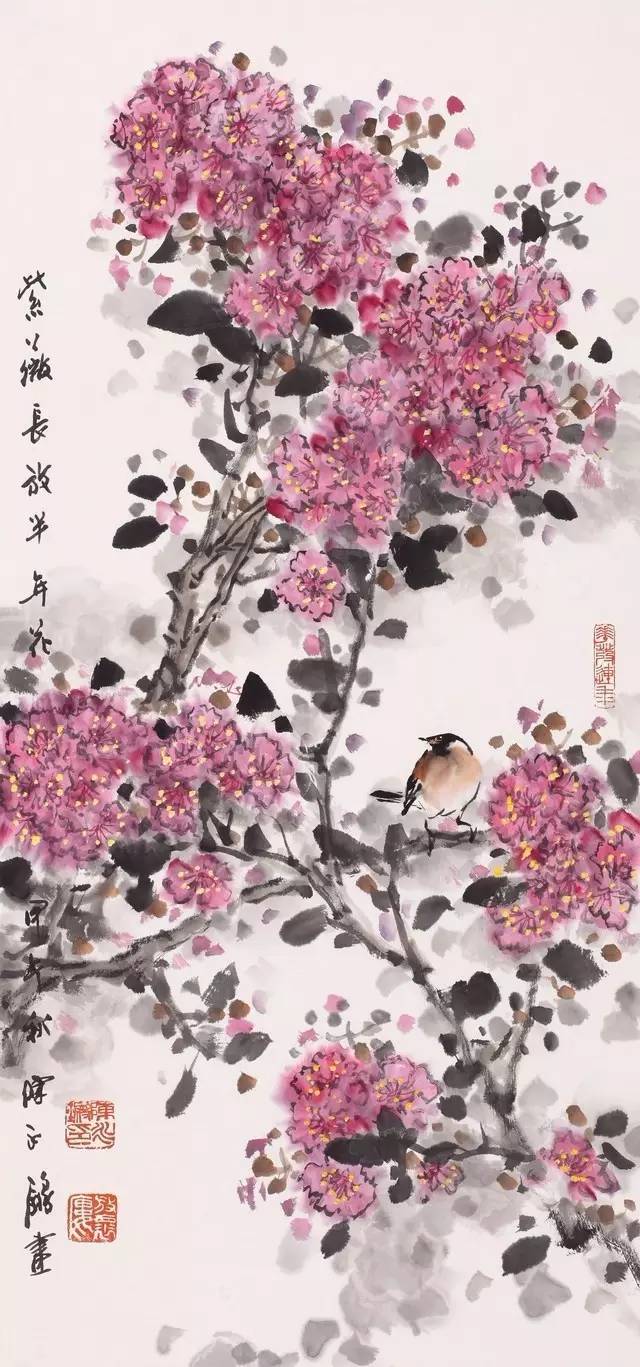 陈永锵紫荆花国画图片