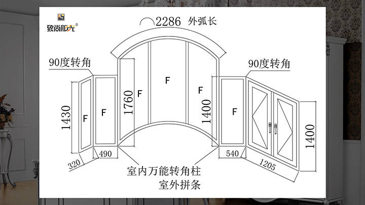 门窗圆弧的手工画法图片