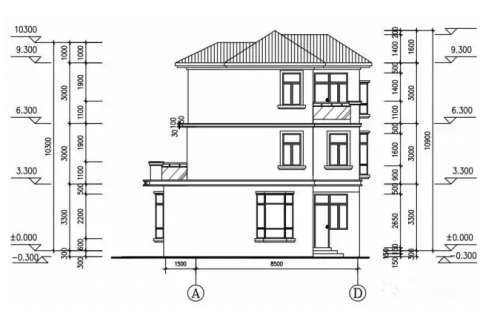 8x10米 现代化三层复式别墅,外观设计简洁大方
