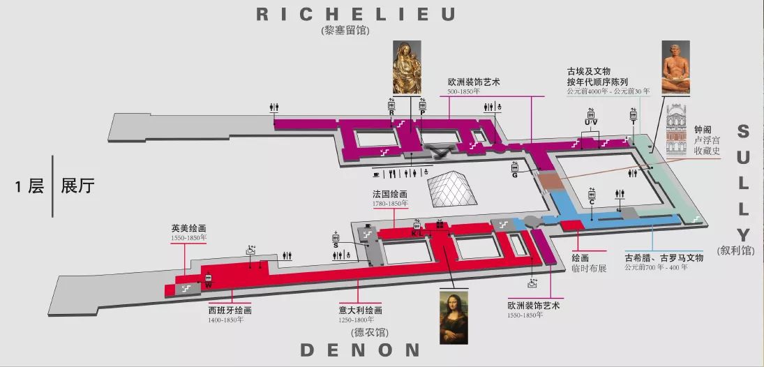 卢浮宫平面图分析图片