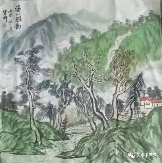 远看山有色近听水无声魏军科国画作品